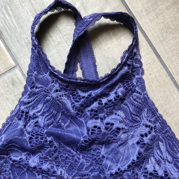 Urban outfitters “out from under” lace halter Racerback purple bralette. Size S - Picture 3 of 8